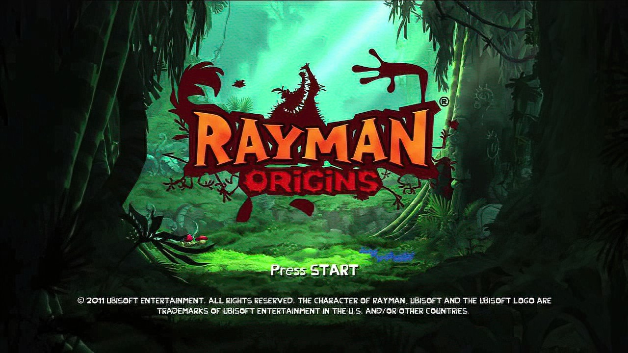 Rayman Origins title screen for Xbox 360